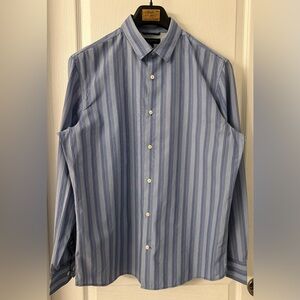 Banana Republic Slim Fit Men’s Shirt, Blue/White Stripe. L/16-16 1/2, Good Cond!